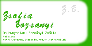 zsofia bozsanyi business card